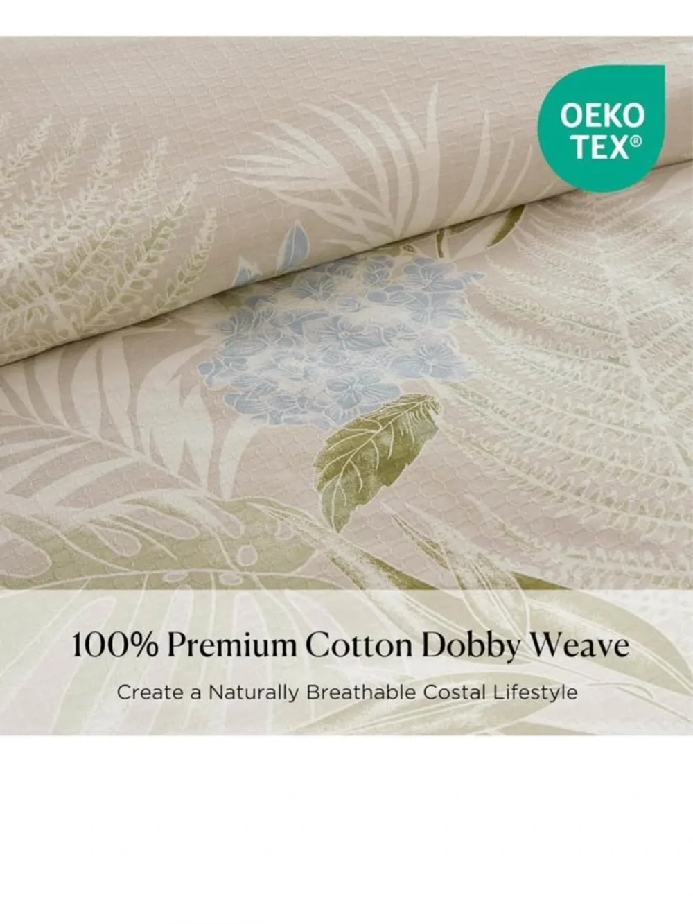 Harbor House King Comforter Set, Tropical Palm Print, Soft Cotton Oversized